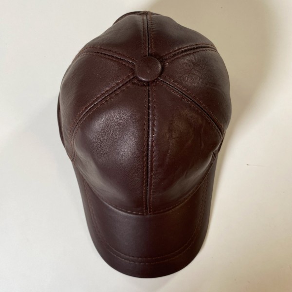 BROWN LEATHER HAT