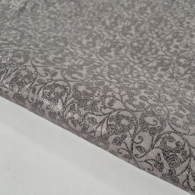 Flowers fantasy embossed over croupon cowsuede grey color.